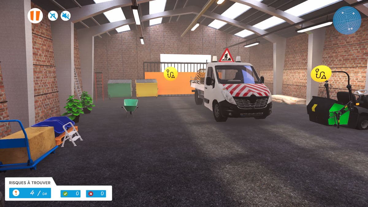 Capture du projet SafETHIgame, application WebGL de prévention des risques.